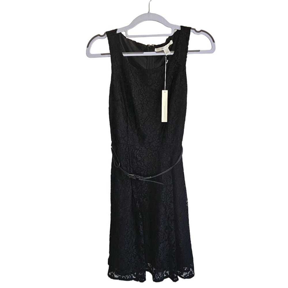 Lauren Conrad Black Lace Sleeveless Dress With Belt Size 4 Blushing Blooms